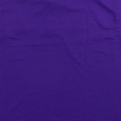 Brand and care label for Gildan boys’ purple basic polo, size 15-16, years
