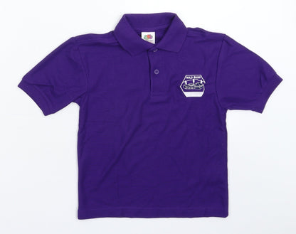 Fruit of the Loom Boys Purple   Basic Polo Size 3-4 Years