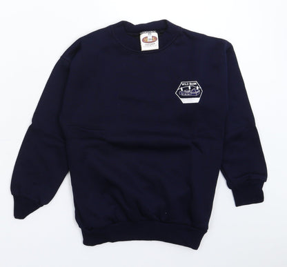 Additional front view of MCS boys’ blue pullover sweatshirt, size S