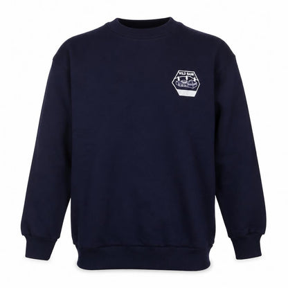 Front view of MCS boys’ blue pullover sweatshirt, size S