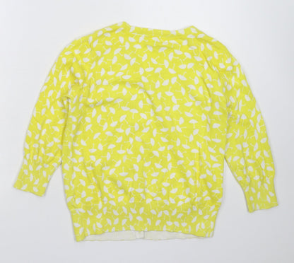 Womens UK Size 10 Red Herring Yellow Cardigan Jumper