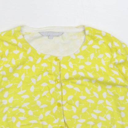 Womens UK Size 10 Red Herring Yellow Cardigan Jumper
