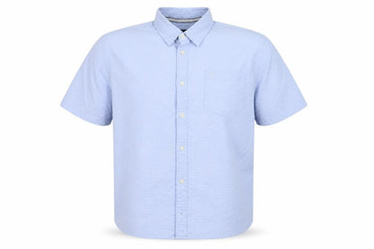 Mens UK Size L Lincoln Blue  Button-Up Short Sleeve Casual Shirt