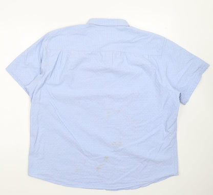 Mens UK Size L Lincoln Blue  Button-Up Short Sleeve Casual Shirt