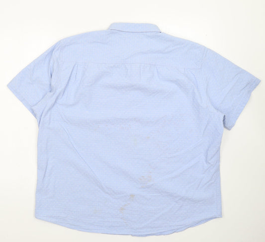 Mens UK Size L Lincoln Blue  Button-Up Short Sleeve Casual Shirt