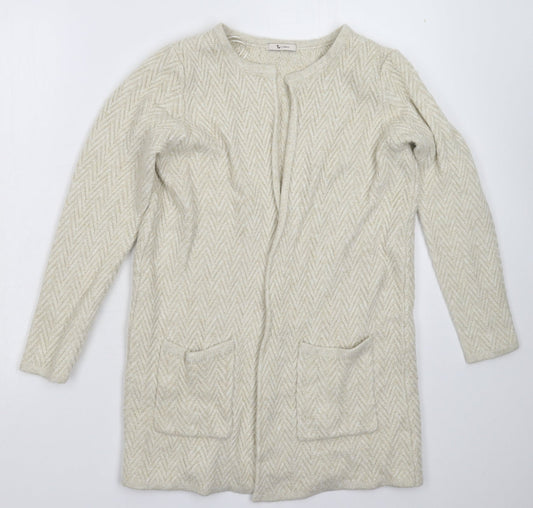 TU Womens Beige  Knit Cardigan Jumper Size M