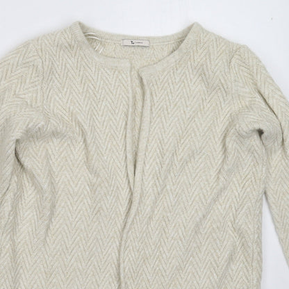 TU Womens Beige  Knit Cardigan Jumper Size M