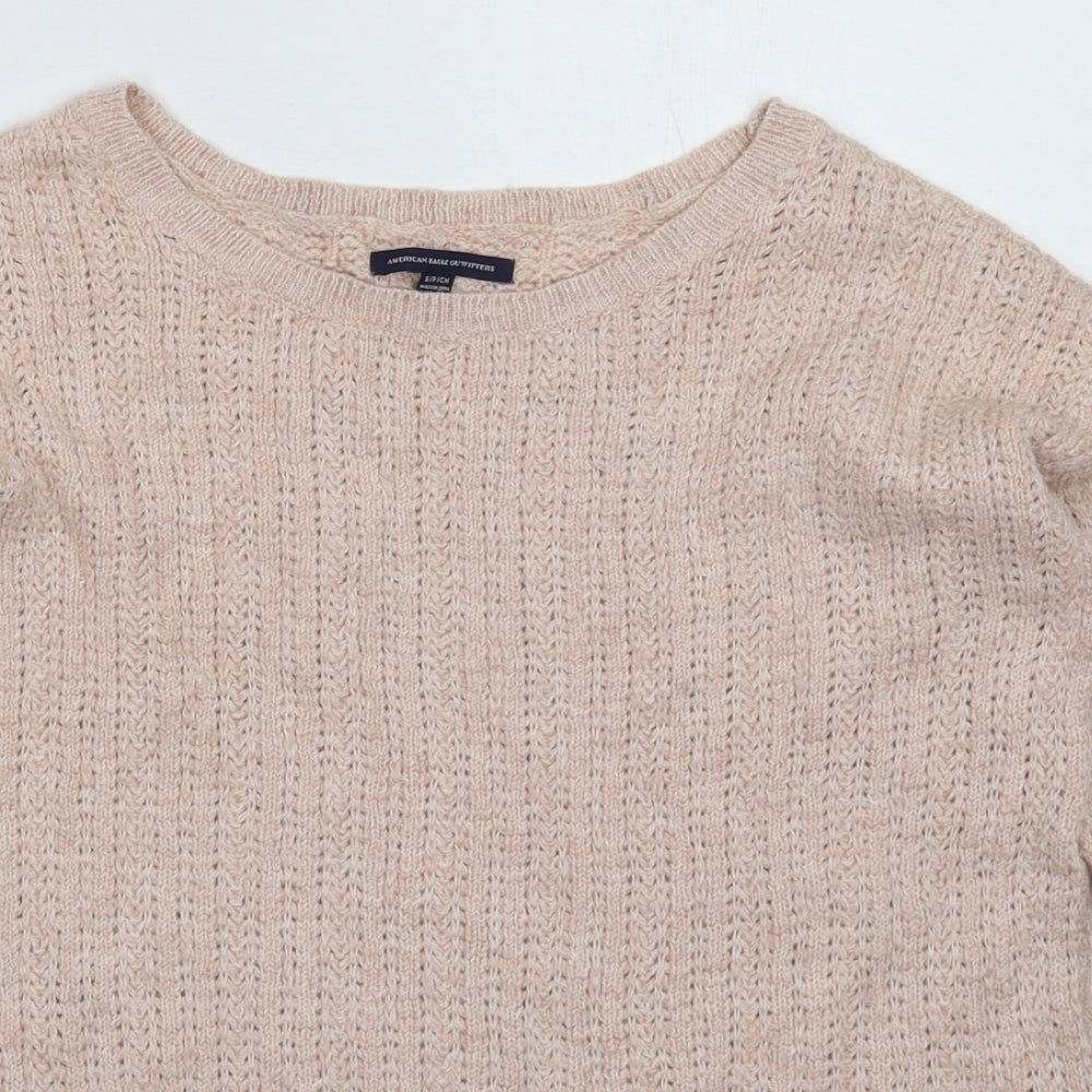 American Eagle Outfitters Womens Beige  Knit Pullover Jumper Size S