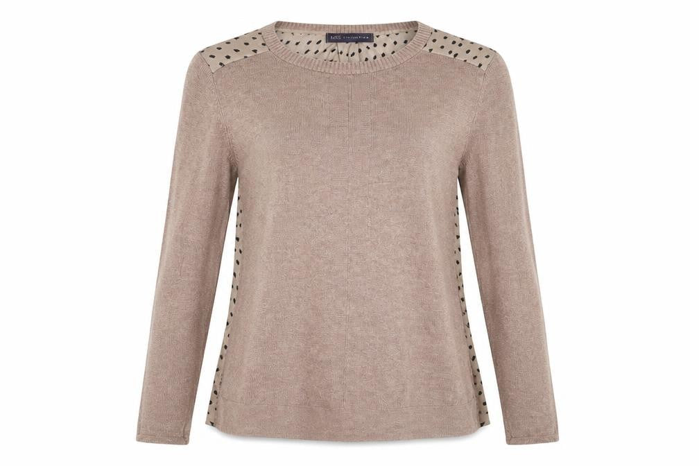 Front view of Marks & Spencer women’s grey knit jumper, size UK 12
