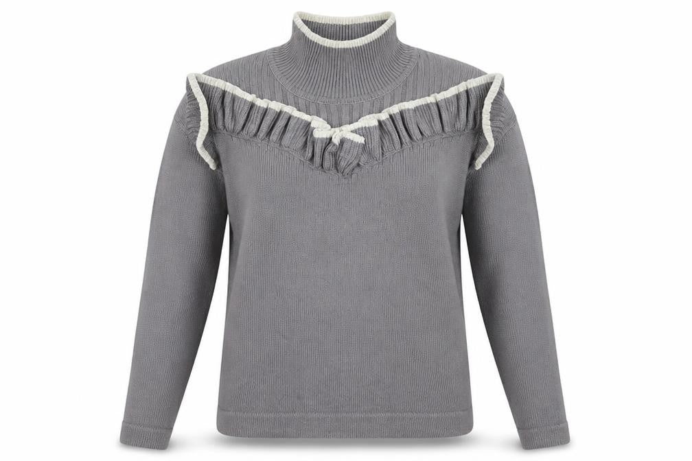 Womens UK Size 10 Blue Inc Grey Pullover Jumper