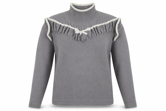Womens UK Size 10 Blue Inc Grey Pullover Jumper