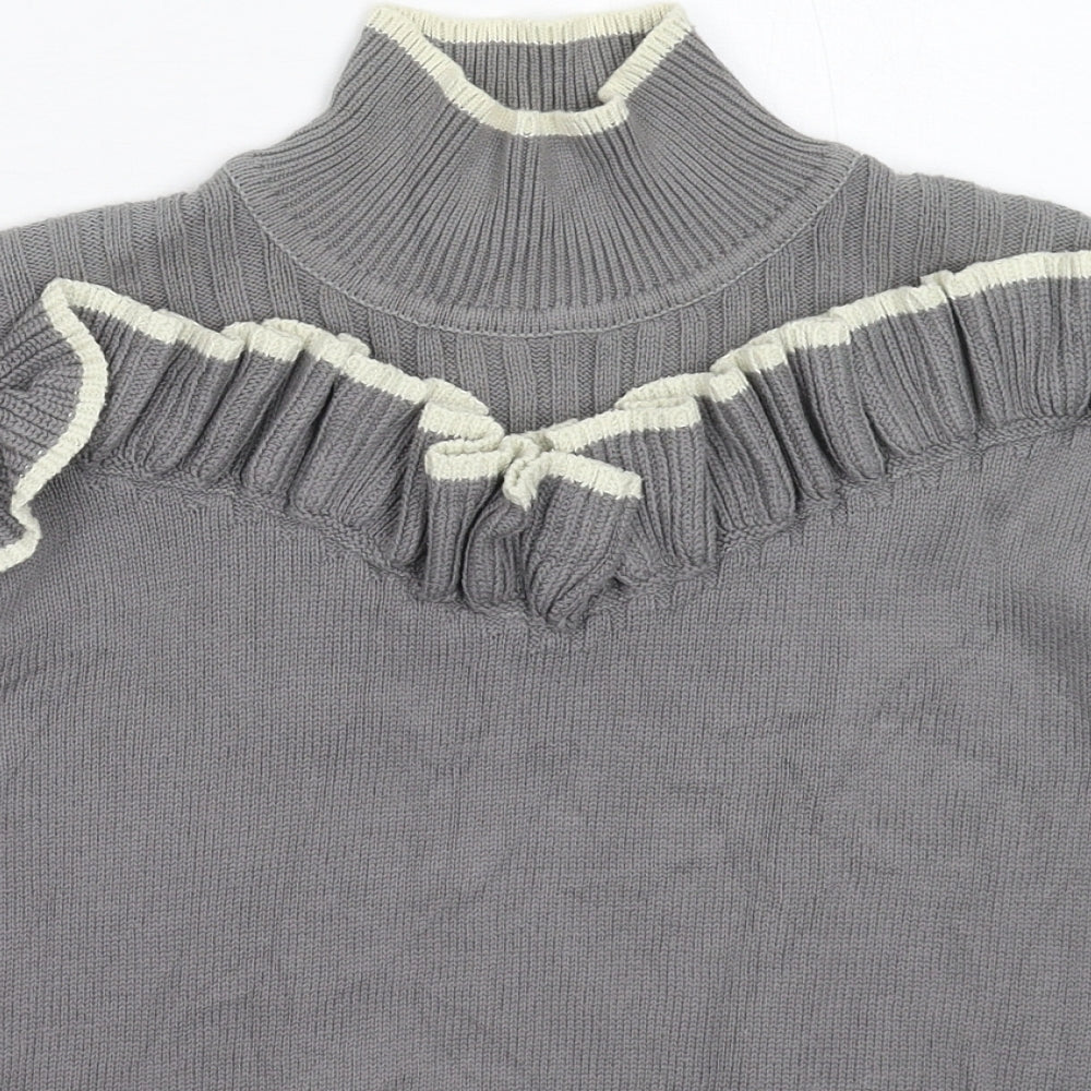Womens UK Size 10 Blue Inc Grey Pullover Jumper