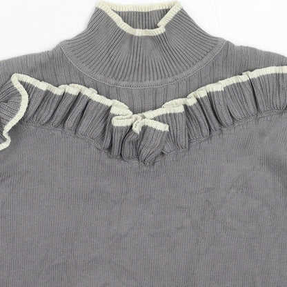 Womens UK Size 10 Blue Inc Grey Pullover Jumper