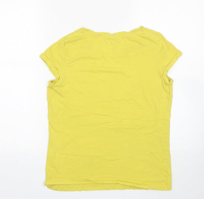 Womens UK Size M Q/S Yellow Basic T-Shirt