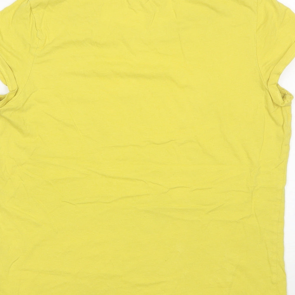 Womens UK Size M Q/S Yellow Basic T-Shirt