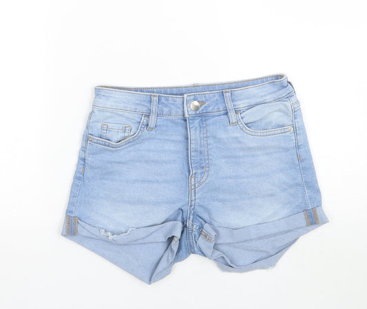 H&M Womens Blue  Denim Cut-Off Shorts Size 4
