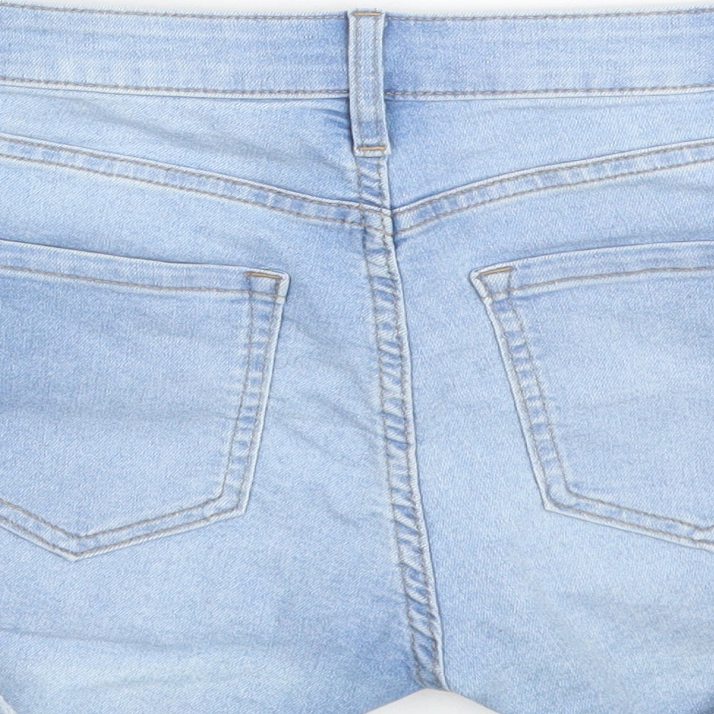 H&M Womens Blue  Denim Cut-Off Shorts Size 4