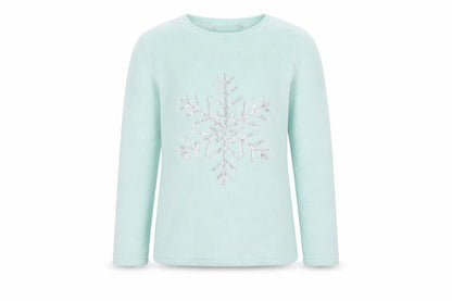 Front view of Primark girls’ green pyjama top, size 7-8, years