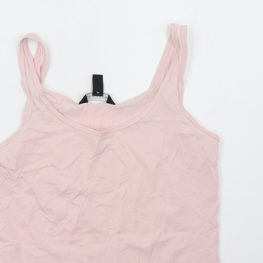 Womens UK Size 6 New Look Pink Basic Tank