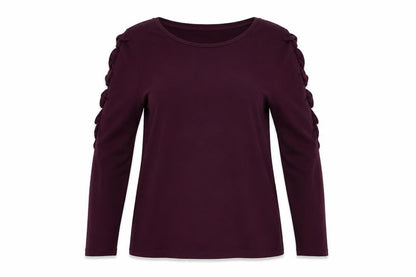Front view of Dorothy Perkins women’s purple pullover sweatshirt, size UK 10