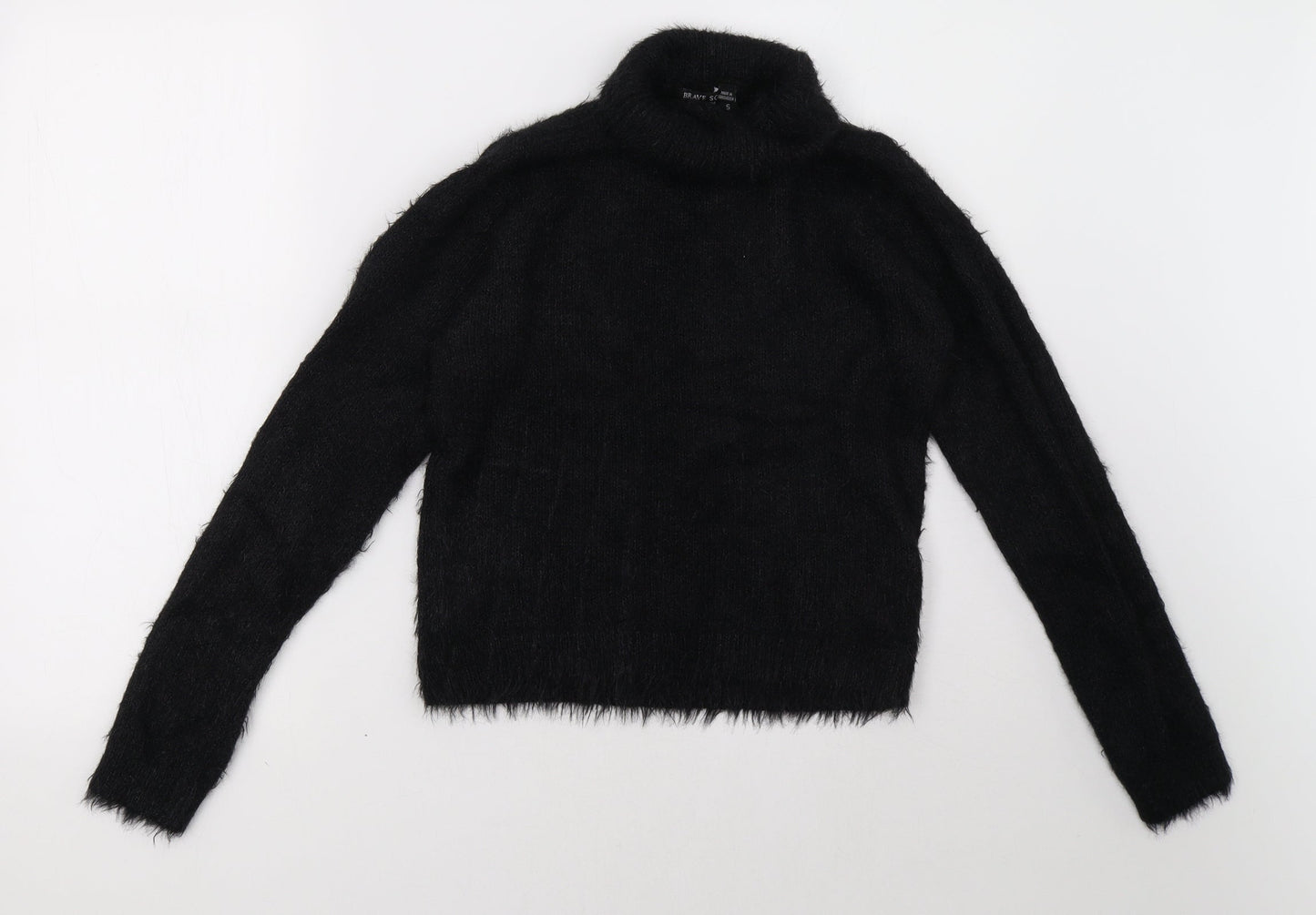 Brave Soul Womens Black   Pullover Sweatshirt Size S