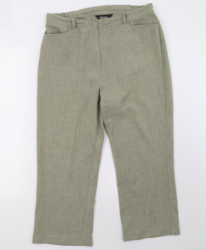 Womens UK Size 14 Alexara Regular Fit  Green Trousers