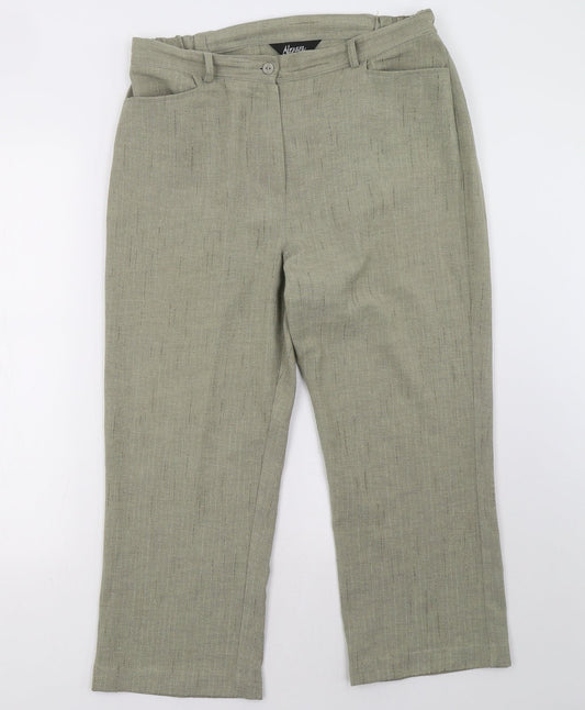 Womens UK Size 14 Alexara Regular Fit  Green Trousers