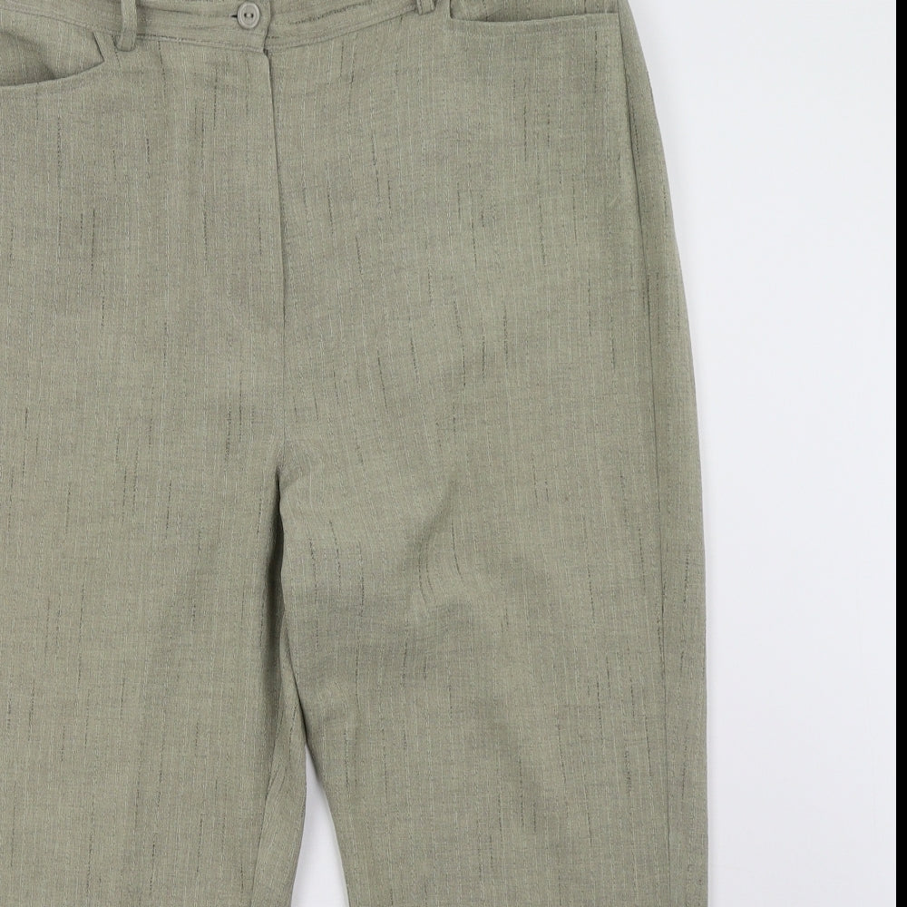 Womens UK Size 14 Alexara Regular Fit  Green Trousers