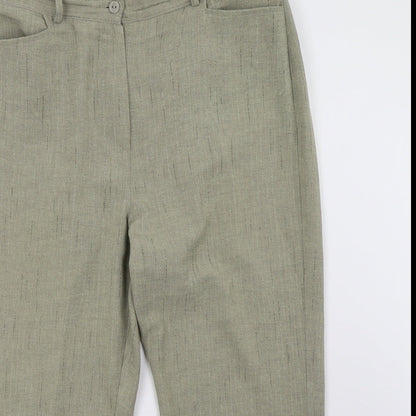 Womens UK Size 14 Alexara Regular Fit  Green Trousers