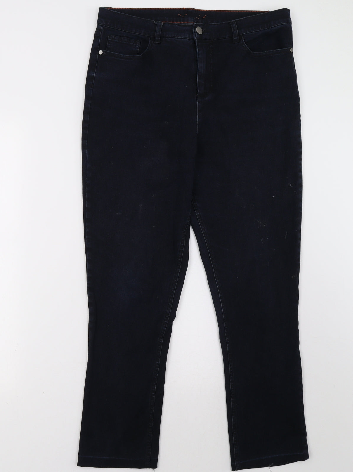 Womens UK Size 10 Preworn Regular Fit Straight Blue Jeans