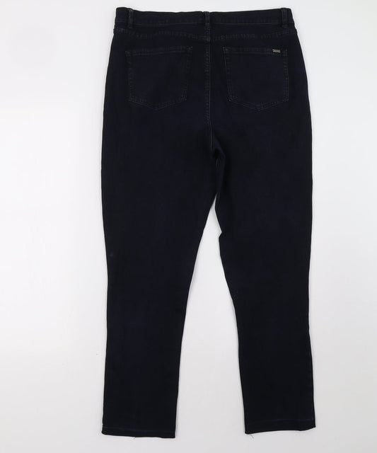 Womens UK Size 10 Preworn Regular Fit Straight Blue Jeans