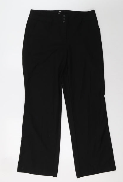 Womens UK Size 34 H&M Regular Fit  Black Trousers