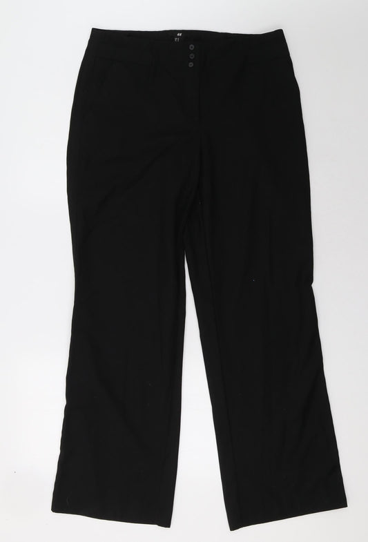 Womens UK Size 34 H&M Regular Fit  Black Trousers