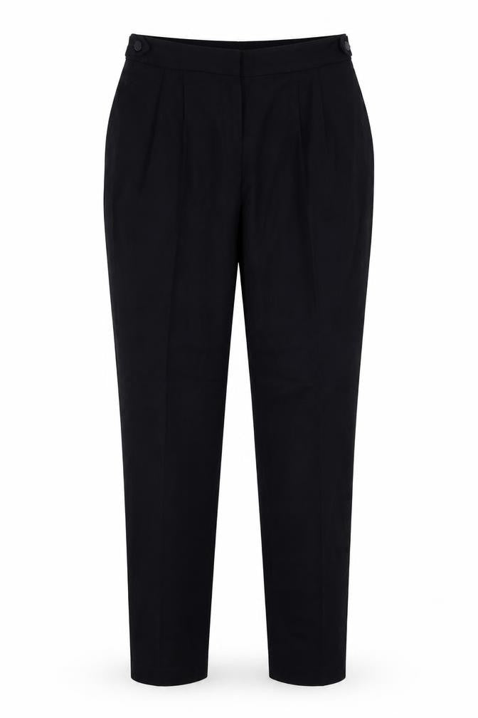Front view of Next women’s blue trousers, size UK 8, 31-inch leg