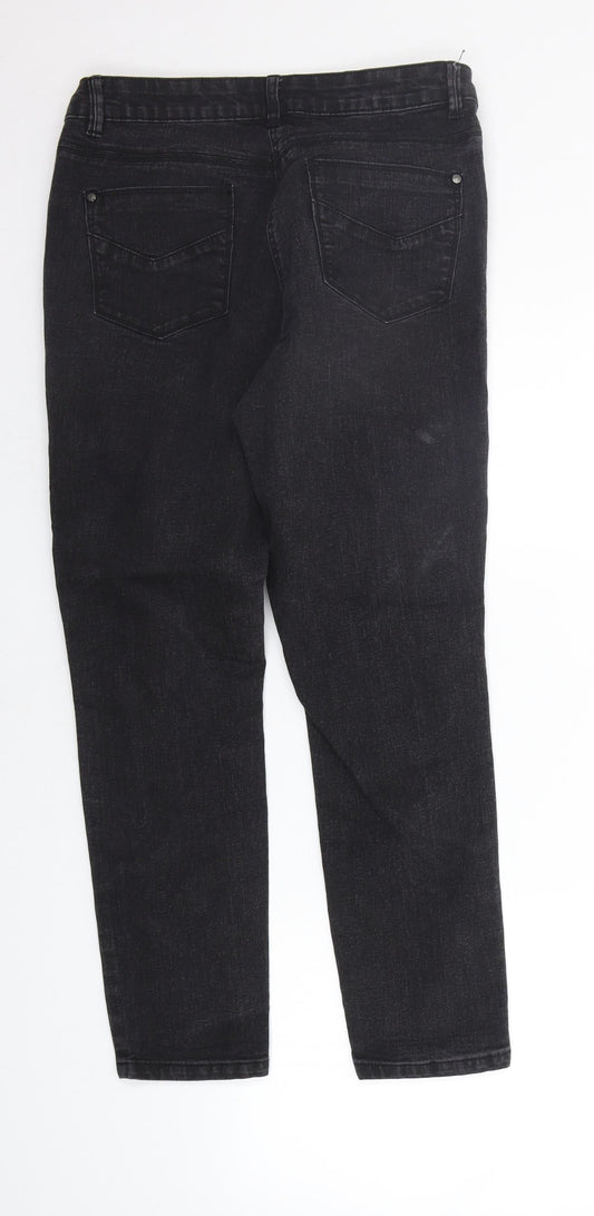 George Womens Black   Straight Jeans Size 12 L24 in