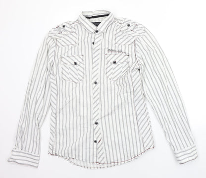 Mens UK Size M NEXT White  Button-Up Long Sleeve Casual Shirt
