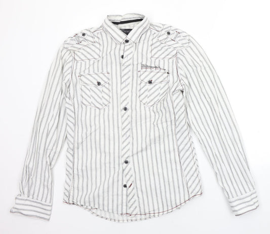 Mens UK Size M NEXT White  Button-Up Long Sleeve Casual Shirt