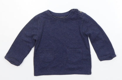 Additional front view of Tu Baby Blue jumper, size 6-9, Months