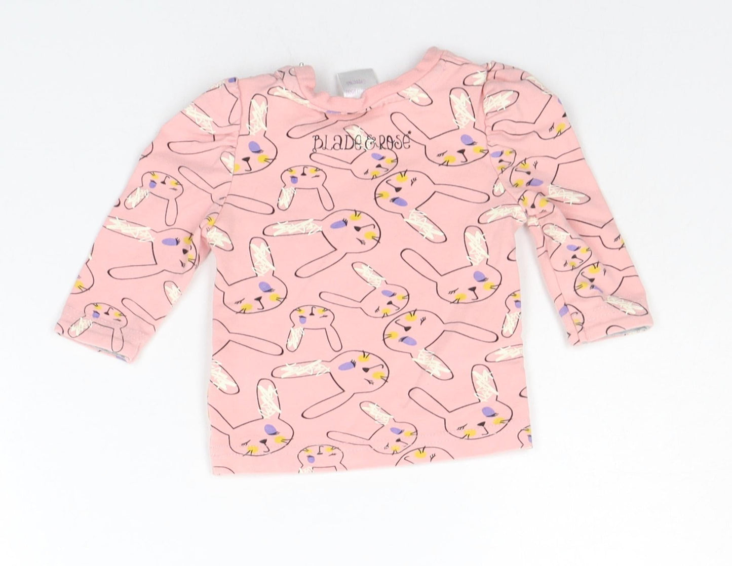 brave & soul Baby Pink Geometric  Basic T-Shirt Size 3-6 Months  - RABBIT
