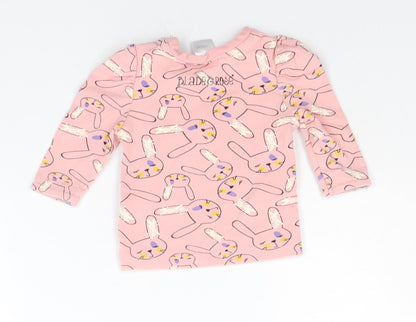 brave & soul Baby Pink Geometric  Basic T-Shirt Size 3-6 Months  - RABBIT