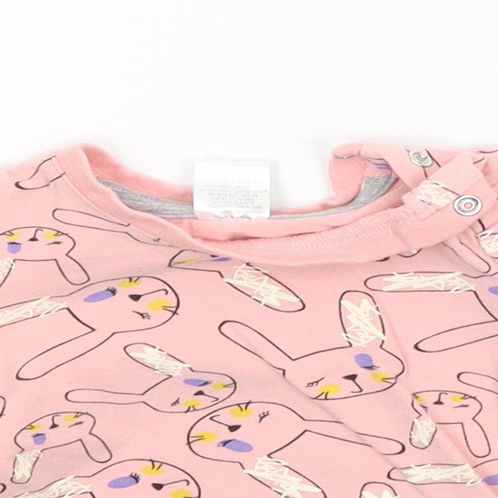 brave & soul Baby Pink Geometric  Basic T-Shirt Size 3-6 Months  - RABBIT