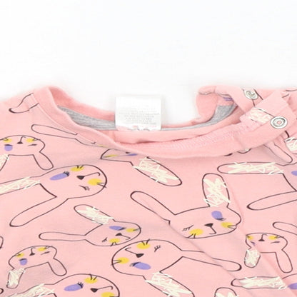 brave & soul Baby Pink Geometric  Basic T-Shirt Size 3-6 Months  - RABBIT