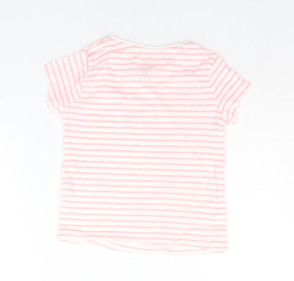 F&F Baby Pink Striped  Basic T-Shirt Size 18-24 Months  - flamingo