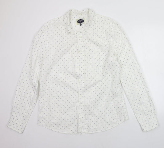 Mens UK Size L New Look White  Button-Up Long Sleeve Casual Shirt
