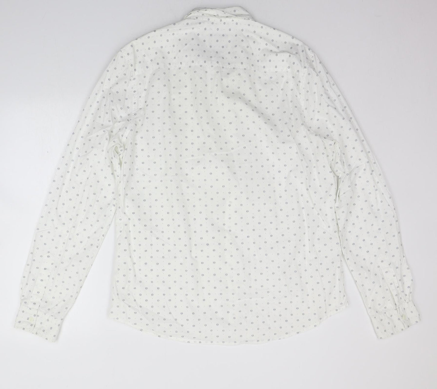 Mens UK Size L New Look White  Button-Up Long Sleeve Casual Shirt