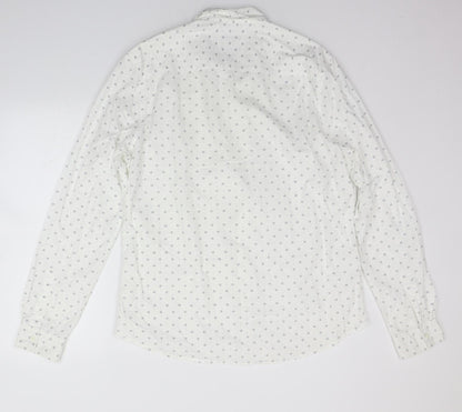 Mens UK Size L New Look White  Button-Up Long Sleeve Casual Shirt