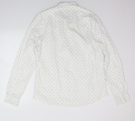Mens UK Size L New Look White  Button-Up Long Sleeve Casual Shirt