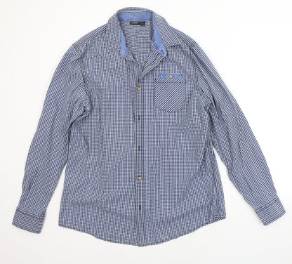 Livergy Mens Blue Check   Button-Up Size L