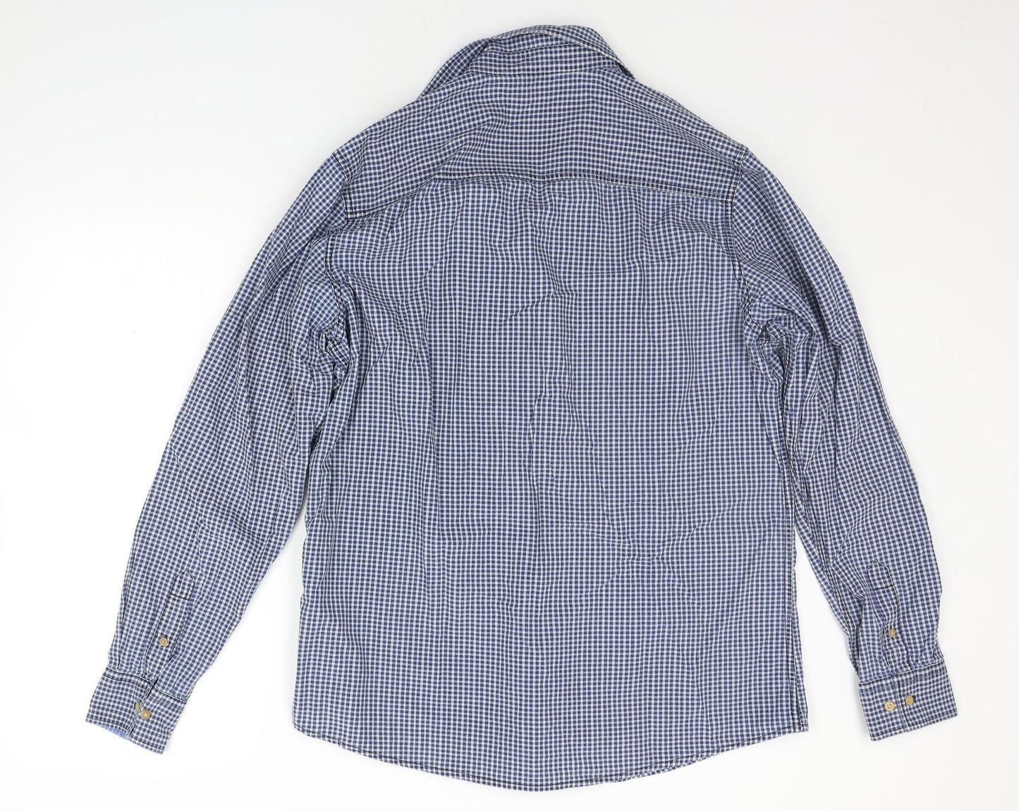 Livergy Mens Blue Check   Button-Up Size L