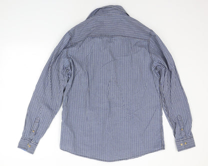 Livergy Mens Blue Check   Button-Up Size L